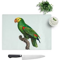 Yellow Chopping Boards East Urban Home Tempered Glass Yellow-Crowned Amazon Parrot Chopping Board