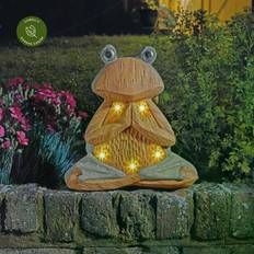 Metal Garden Decorations Smart Garden Solar Power Novelty Woodstone Frog Light