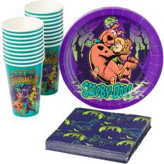 Silver Buffalo Scooby Doo Shaggy Unmasked Paper Plates Cups Napkins Party Pack Set, 60 Piece