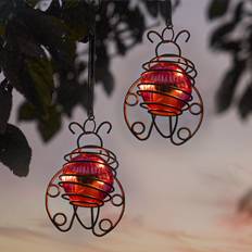 Festive Lights 2 Pack 11.5cm Solar Power Ladybird Garden Party