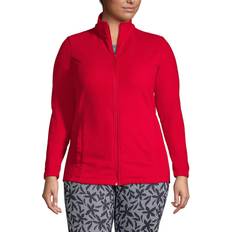 Lands' End Outerwear Lands' End Womens Full Zip Fleece Jacket Rich Red Plus 3x