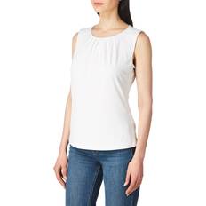 Calvin Klein Women Tank Tops Calvin Klein Women's Pleat Neck Sleeveless White