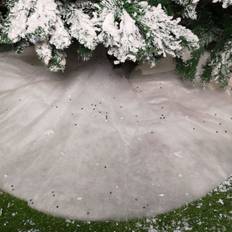 Kaemingk 1m White Christmas Tree Skirt Snow Blanket Stars Decoration