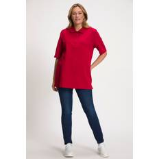 Women - Wool Polo Shirts Ulla Popken Pique Polo Shirt red