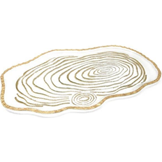 Classic Touch Oval Tray Gold-Tone Grained