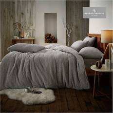 Smart Living Teddy Bear Fluffy Soft Fleece Duvet Cover Silver