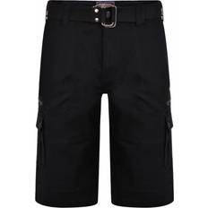 Kam Mens Big Belted cargo Stretch Short With Belt Colour: BLACK