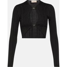 Gucci Women Tops Gucci Womens Black Cut-out Cropped Knitted top