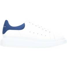 Alexander McQueen Men Shoes Alexander McQueen White Sneakers With Blue Suede Heel White