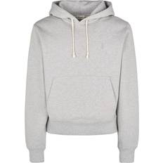 Saint Laurent Cassandre cotton fleece hoodie grey