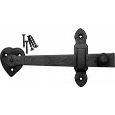 Renovators Supply Wrought Iron Door Latch 6" Latch Lock with Heart Shape Backplate Mounting Hardware