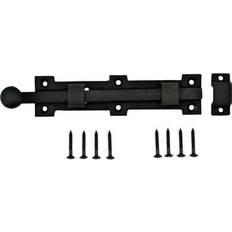 Renovators Supply Bolt Door Latch 8 3/5" L Wrought Iron Metal Sliding Bolts with Catch Rust Resistant Security Lock