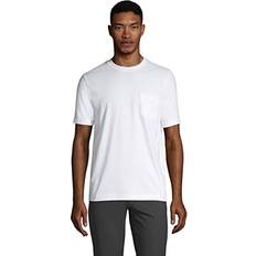 Lands' End Men T-shirts Lands' End Short Sleeve Pocket Super-T Tee White Tall