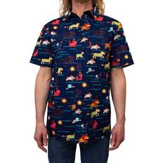 Fifth Sun Disney Men's Lion King Button Down Shirt, Navy Stampede