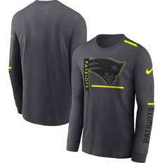 England T-shirts Nike New England Patriots VOLT Long Sleeve Dri Fit Cotton T-Shirt Mens