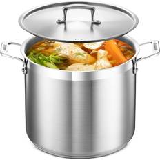 Bakken Swiss Stockpot 12 Quart Brushed Steel Heavy Duty