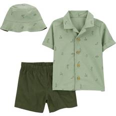 Carter's Baby Little Short & Hat Set 3-pack - Olive (195862185597)