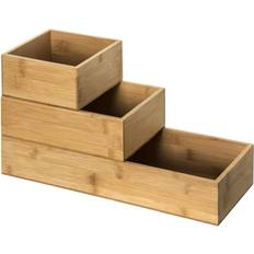 Northix 5Five Sliding Bamboo Organiser Set Of 3 Storage Box 3pcs