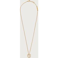 Ferragamo Woman Gancini 3D crystal necklace Gold