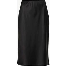 Joseph Womens Black Isaak Silk-satin Midi Skirt