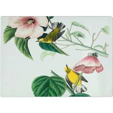 Yellow Chopping Boards East Urban Home Tempered Glass Yellow Warbler Birds Chopping Board