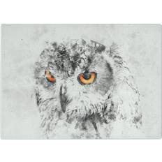 Orange Chopping Boards East Urban Home Tempered Glass Orange Eyed Owl Chopping Board