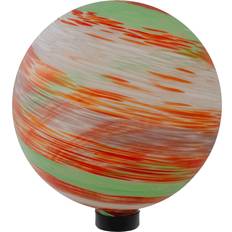 Northlight Orange & Green Swirl Designed Garden Gazing Ball