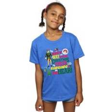 Elf Christmas Cheer Cotton T-Shirt Blue 5-6 Years