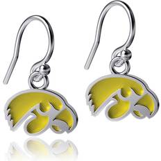 Dayna Designs Women's Iowa Hawkeyes Silver Enamel Dangle Earrings