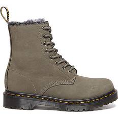 Lace Boots Dr. Martens 1460 Serena Faux Fur Lined - Nickel Grey