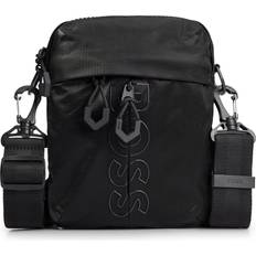 BOSS Coated-velour bag with outline logo Black