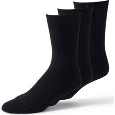 Lands' End Men Underwear Lands' End Men's Seamless-Toe Cotton 3-Pack Dress Socks, Medium, Black