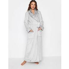 Women Robes LTS Tall Light Grey Animal Print Shawl Maxi Dressing Gown 18-20 Tall Women's Dressing Gowns