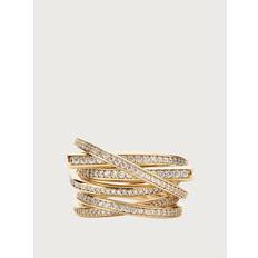 Ferragamo Woman Gancini ring Gold/Crystals