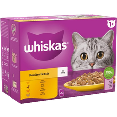Whiskas Pets Whiskas Poultry Feasts in Jelly 1+ Adult Wet Cat Food Pouches