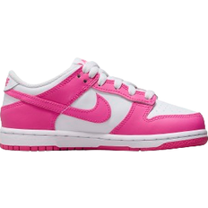 Pink Trainers Children's Shoes Nike Dunk Low PS - White/Laser Fuchsia