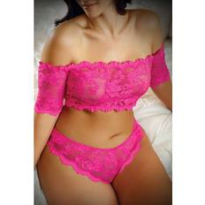 Fantasy Lingerie Hypnotized Lace Crop Top and Queen Pink Queen