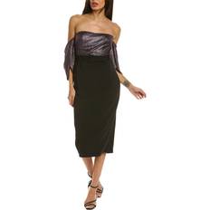 Badgley Mischka Foiled Midi Dress