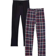 FM London Men's Soft Touch Pyjamas Bottoms 2-pack - Navy Blue