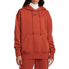 Nike Orange - Women Jumpers Nike Sportswear Phoenix Fleece Oversized Pullover Hoodie Women - Rugged Orange/Black