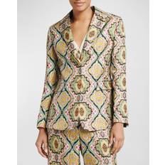 Etro Medallion-Print Silk Single-Breasted Blazer Jacket