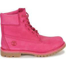 Pink - Women Lace Boots Timberland Premium 6 inch - Pink