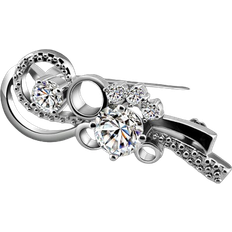 Charm Brooch - Silver/Transparent