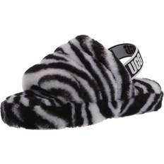 UGG T Fluff Yeah Slide Zebra Slipper, Black White