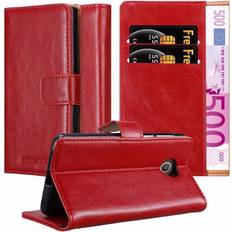 Cadorabo WEIN ROT, Huawei Y330 Case for Huawei Y3 Y3C Y330 Y331 Y360 Cover Book Wallet Protection PU Leather Flip Magnetic Luxury Etui Red