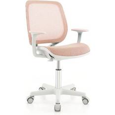 Costway Swivel Mesh Children Computer Chair with Adjustable Height-Pink