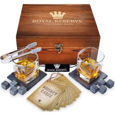 Blue Whisky Glasses Royal Reserve Stones Gift Set Artisan Whisky Glass