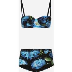 Blue Swimsuits Dolce & Gabbana Floral-Print Two-Piece Swimsuit