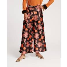 Frances Valentine Side-Slit Floral-Print Palazzo Pants