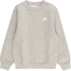 Nike Kid's Sportswear Club Fleece Sweatshirt - Dark Gray Heather/White